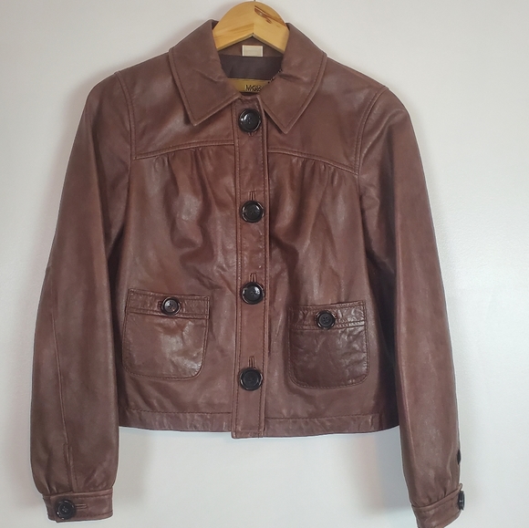 Michael Kors | Leather button up jacket - Picture 1 of 9